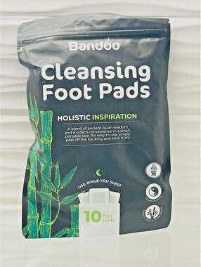 Bandoo Cleansing Foot Pads 10 Count Natural Bamboo Detox Pads Exp 09/2027